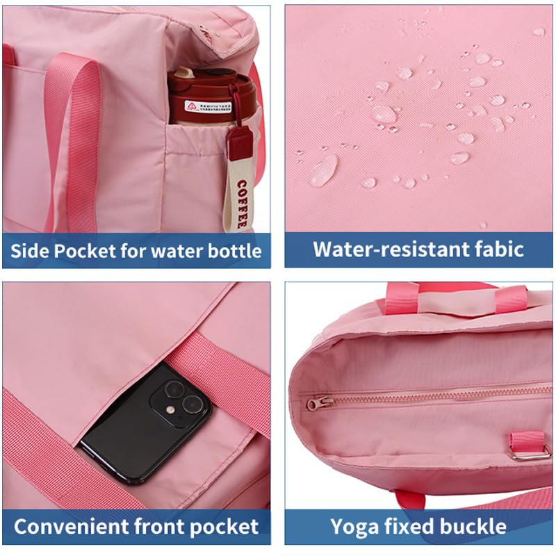 Stylish Women's Travel Tote Bag - Versatile Gym, Laptop & Overnight Shoulder Bag with Yoga Mat Buckle | Perfect for Sports, Work, Yoga & Weekend Getaways