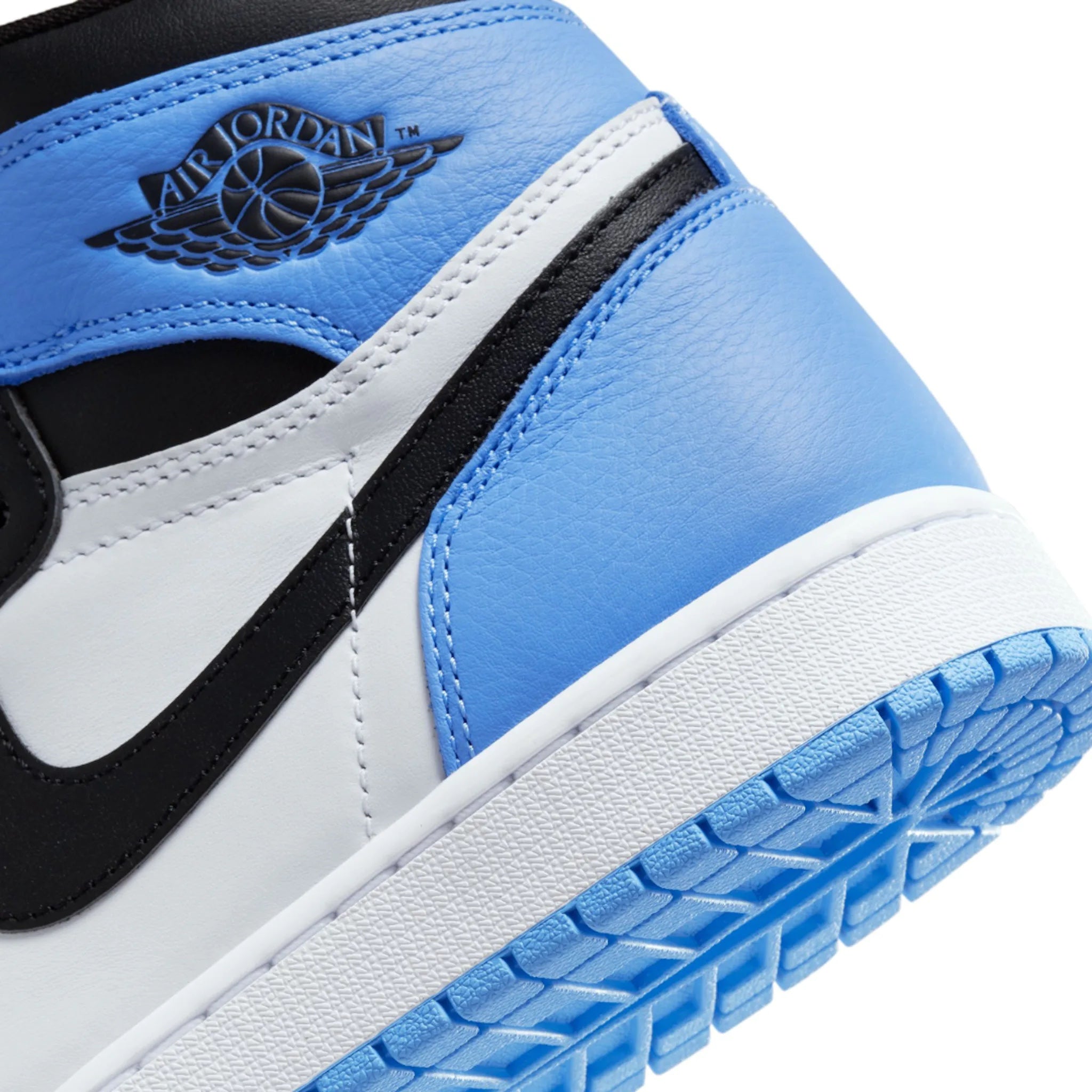 Air Jordan 1 Retro High OG UNC Toe Sneakers - University Blue, Black & White Colorway - Men's Basketball Shoes for Casual Wear & Street Style
