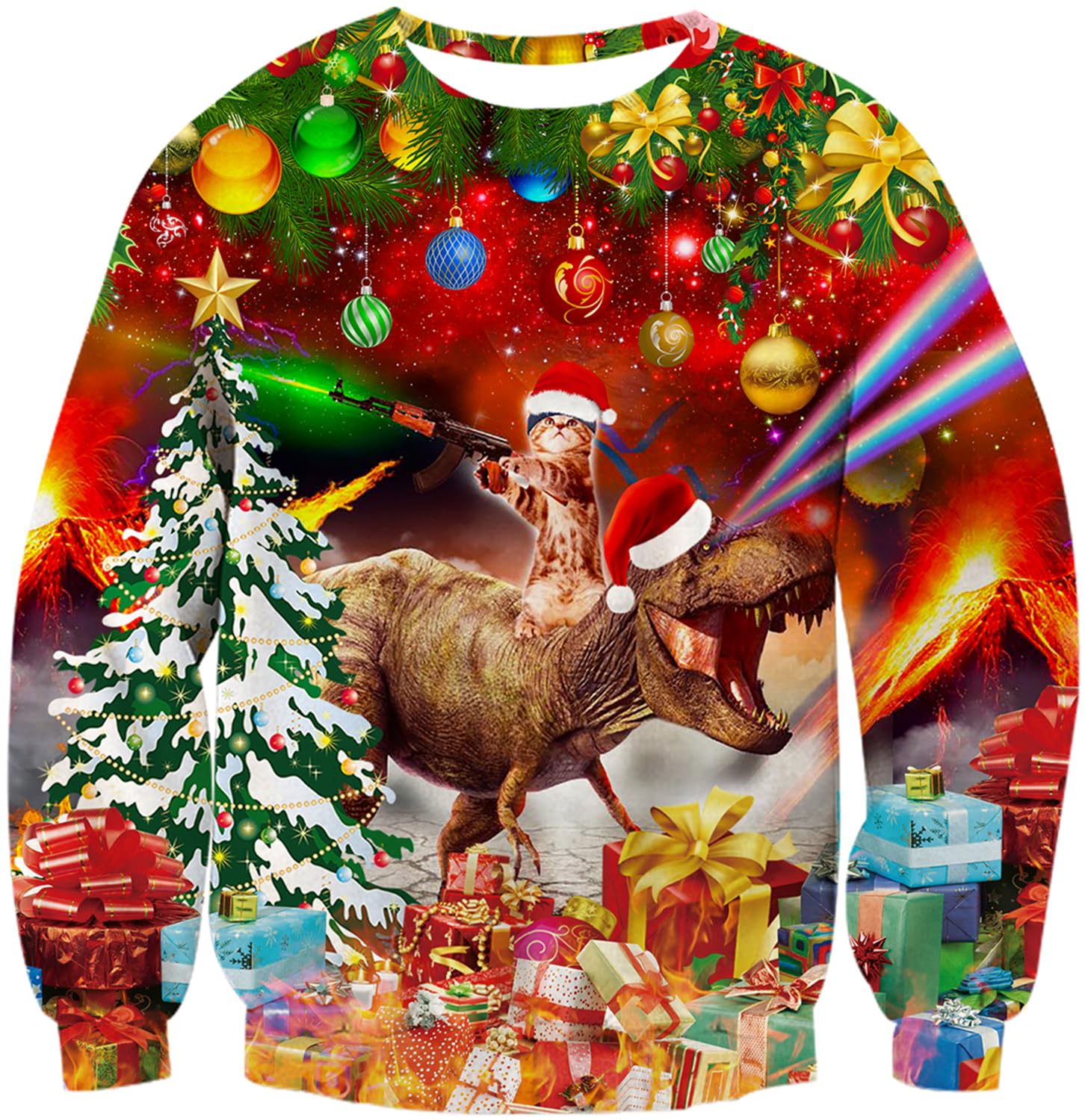 TUONROAD 3D Christmas Ugly Sweater for Women, Long Sleeve Holiday Pullover, Funny Xmas Party Jumper, Sizes S-3XL - Perfect for Ugly Christmas Sweater Parties, Family Gatherings & Festive Celebrations