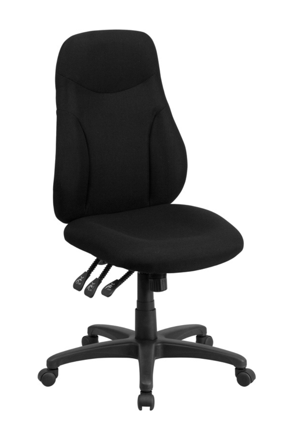 Ergonomic High Back Office Chair with Swivel & Multifunction - Black Fabric Task Chair for Comfortable Work & Study - Perfect for Home Office, Gaming & Workspaces