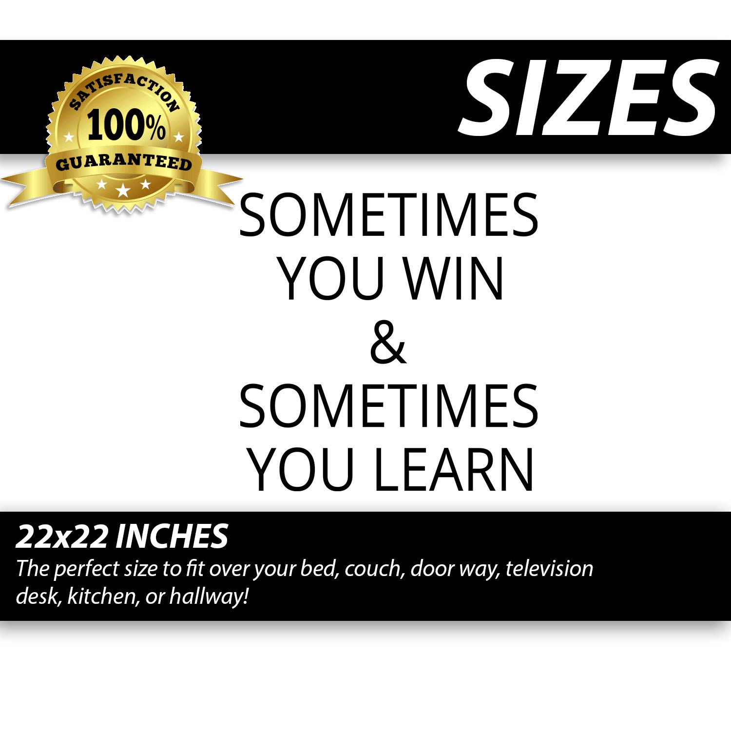 Sometimes You Win and Sometimes You Learn Vinyl Wall Decal - Inspirational Quote Sticker for Office, Classroom & Gym Decor - Motivational Wall Art for Home, School & Work Spaces