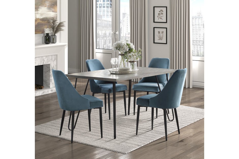 Blue Keene Dining Collection - Modern 5-Piece Dining Set for Kitchen & Dining Room | Perfect for Family Meals & Entertaining Guests
