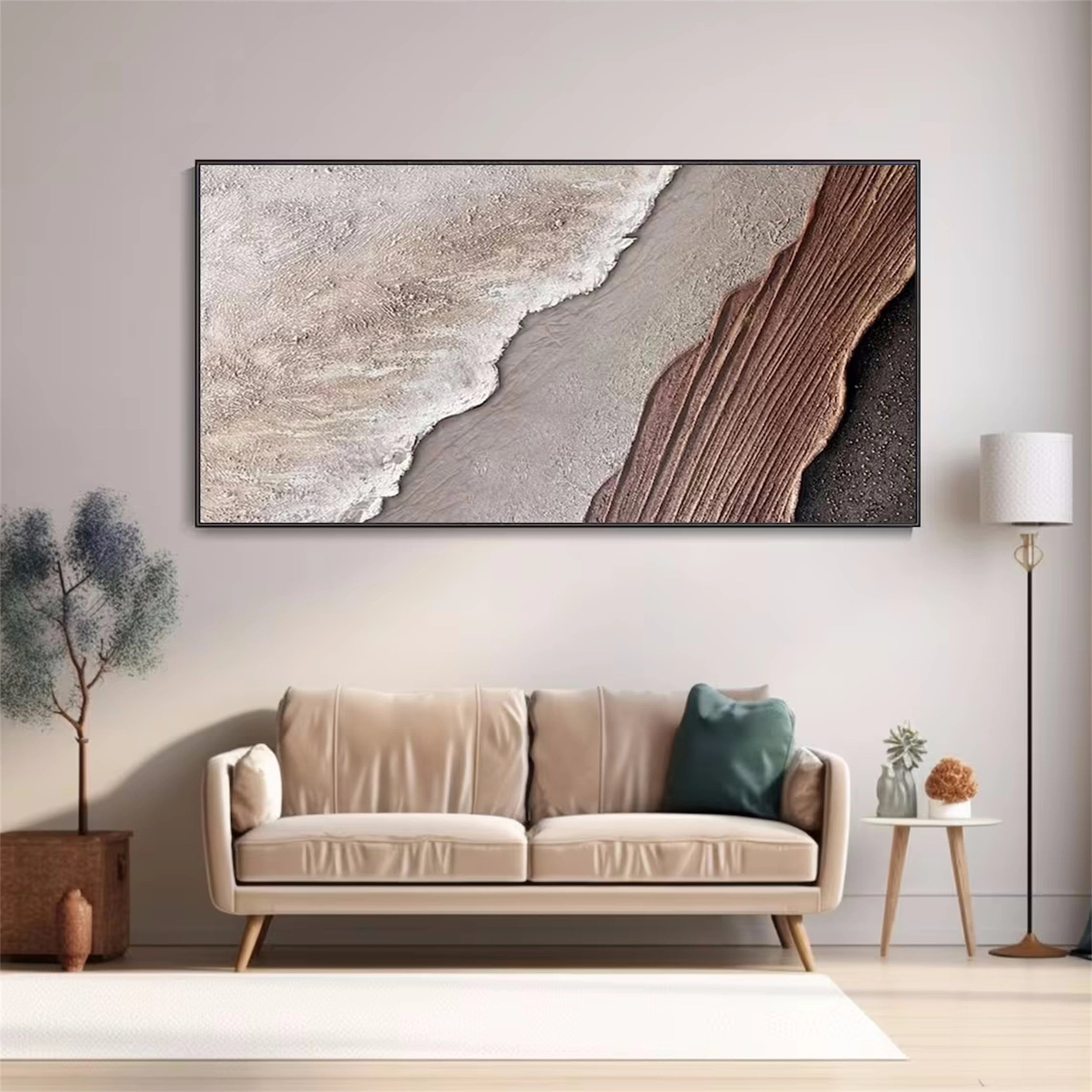 Ocean And Sky Painting #OS 097 - Handmade Canvas Wall Art for Home & Office Decor - Perfect for Living Room, Bedroom or Gift