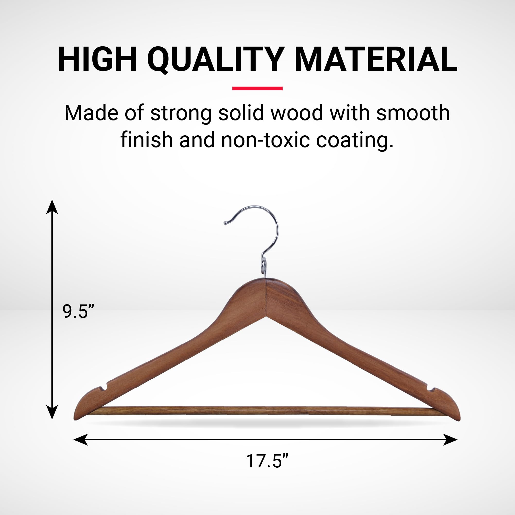 Proman Products - 50-Pack Walnut Kascade Space Saving Hangers for Closet Organization | Customizable Closet Storage Solution | Perfect for Small Spaces, Dorm Rooms & Apartment Living
