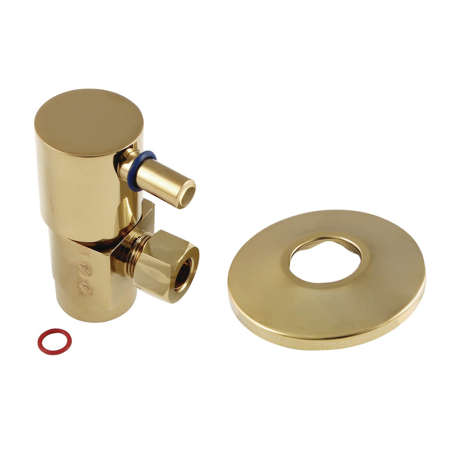 1/2 Inch FIP x 3/8 Inch O.D. Anti-Seize Deluxe Quarter-Turn Ceramic Hardisc Cartridge Angle Stop Valve with Flange - Perfect for Plumbing, Bathroom Fixtures & Water Supply Lines