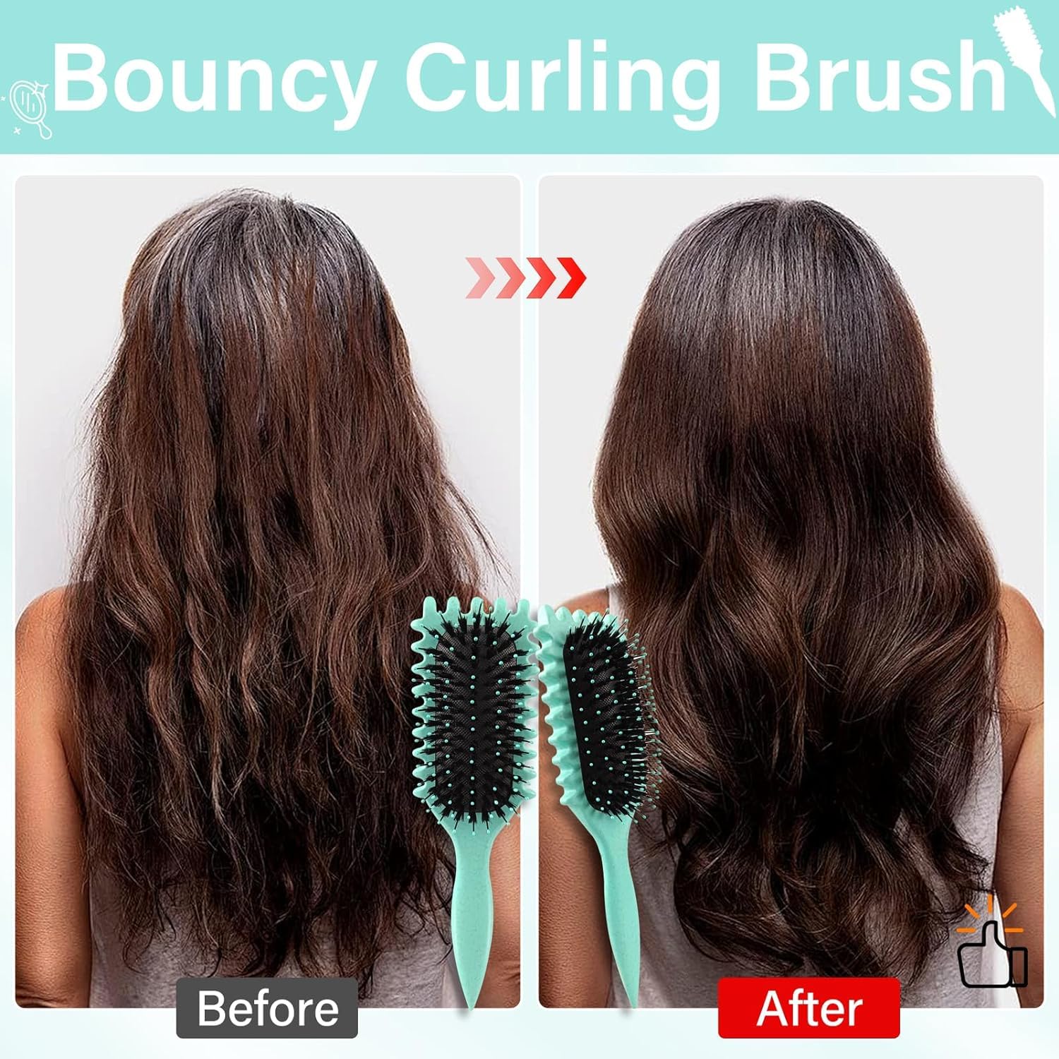 Best Hair Brush for Women & Men - Detangling Paddle Brush for Curly, Straight, Long & Short Hair - Flexible Hair Comb for Smooth Styling - Perfect for Daily Use, Travel & Salon Styling