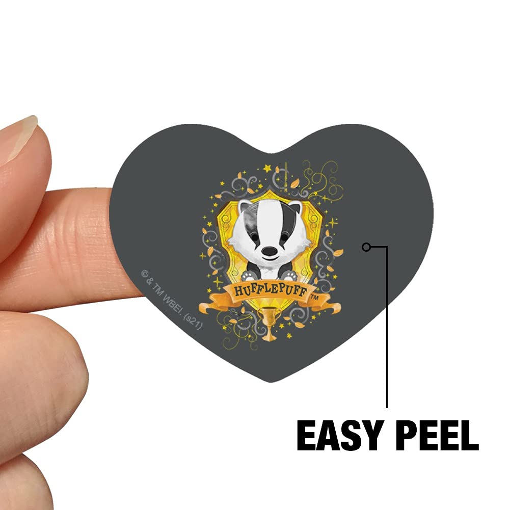Harry Potter Hufflepuff Crest Heart Shaped Planner Stickers - Scrapbook & Journal Decoration for DIY Crafts, Bullet Journaling, and Gift Wrapping