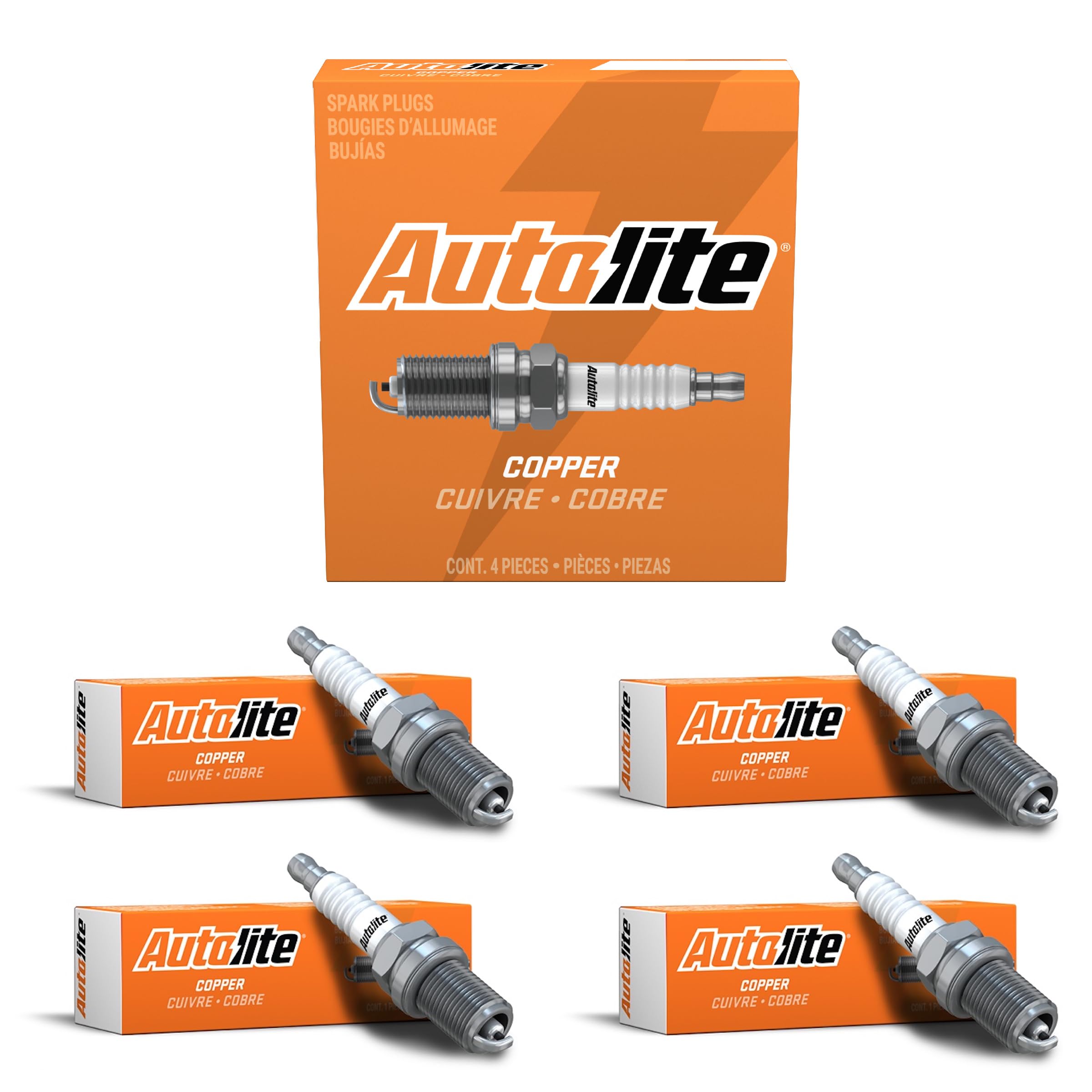Autolite 85 Copper Resistor Spark Plugs - 4 Pack | High Performance Automotive Replacement Parts for Cars, Trucks & SUVs | Ideal for Daily Commuting, Off-Roading & Engine Maintenance