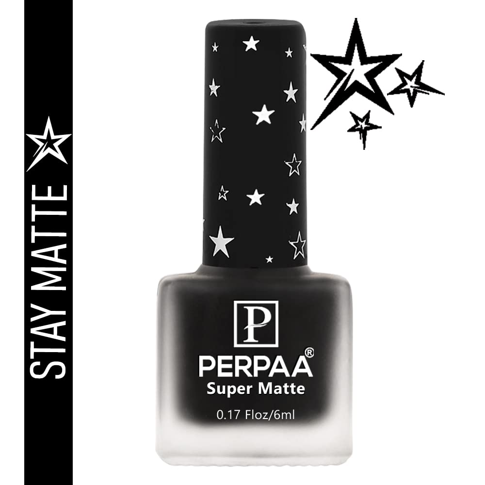 PERPAA® Super Matte Nail Polish - Non-Toxic, Long Lasting, Chip Resistant & Quick Dry Nail Lacquer - Vegan & Cruelty-Free Nail Enamel (2-Pack, Black & Yellow) - Perfect for Everyday Wear, Parties & Special Occasions