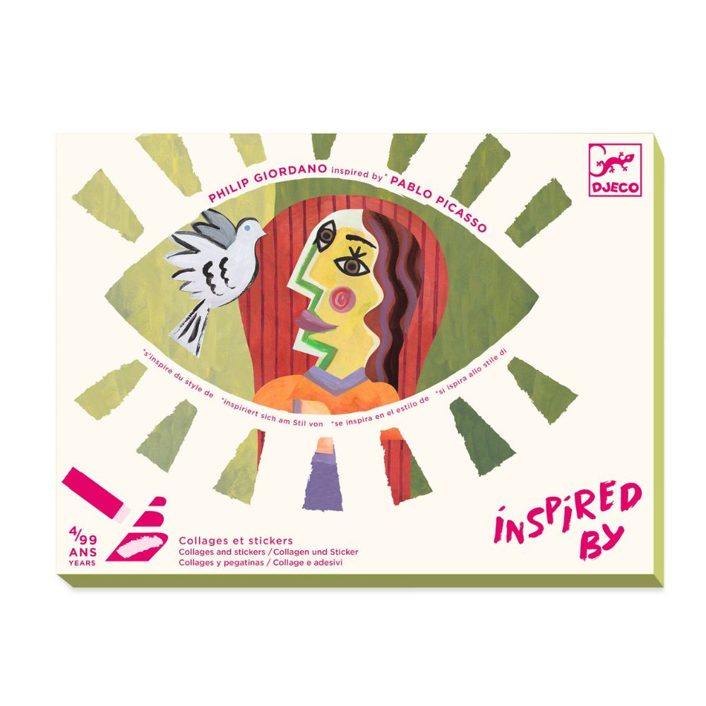 Pablo Picasso Inspired Collage Art Kit with Stickers - Creative DIY Craft for Kids & Adults, Perfect for Home Decor, School Projects & Gift Giving