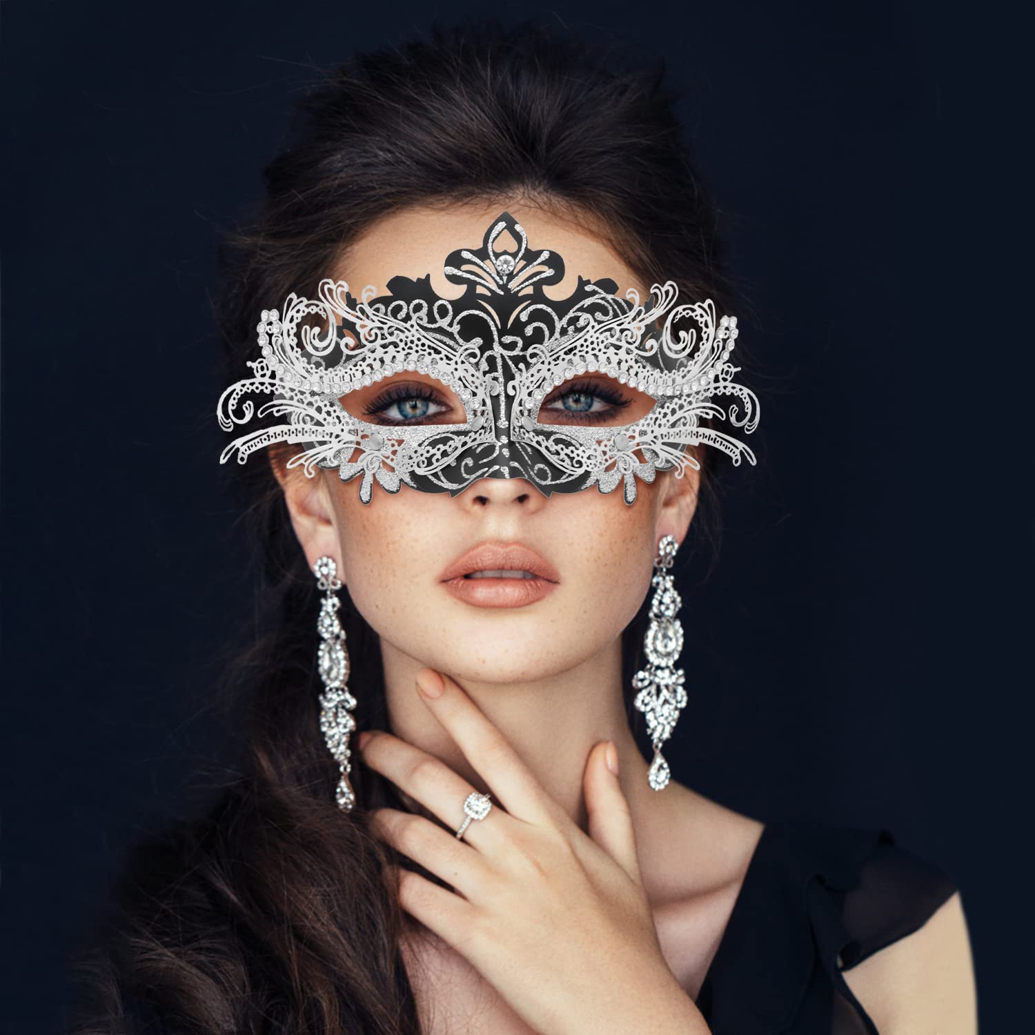 Coddsmz Couples Masquerade Mask Set - Venetian Style Mardi Gras, Christmas & Halloween Costume Accessories for Party, Ball, Cosplay and Carnival Events