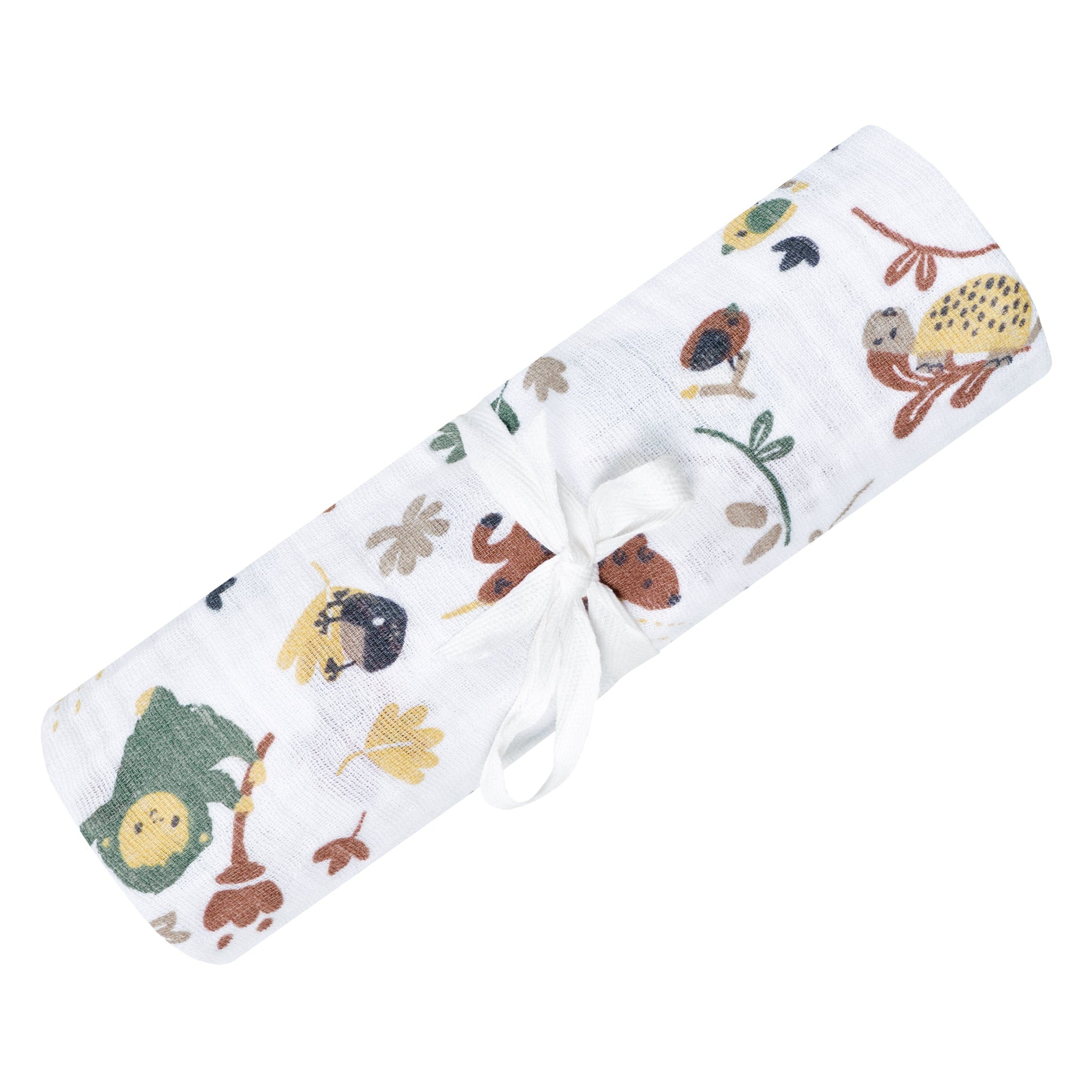 Organic Cotton Muslin Swaddle Blanket - Green Jungle Print - Soft Breathable Baby Wrap for Newborns & Infants - Perfect for Swaddling, Nursing, Stroller & Car Seat Cover