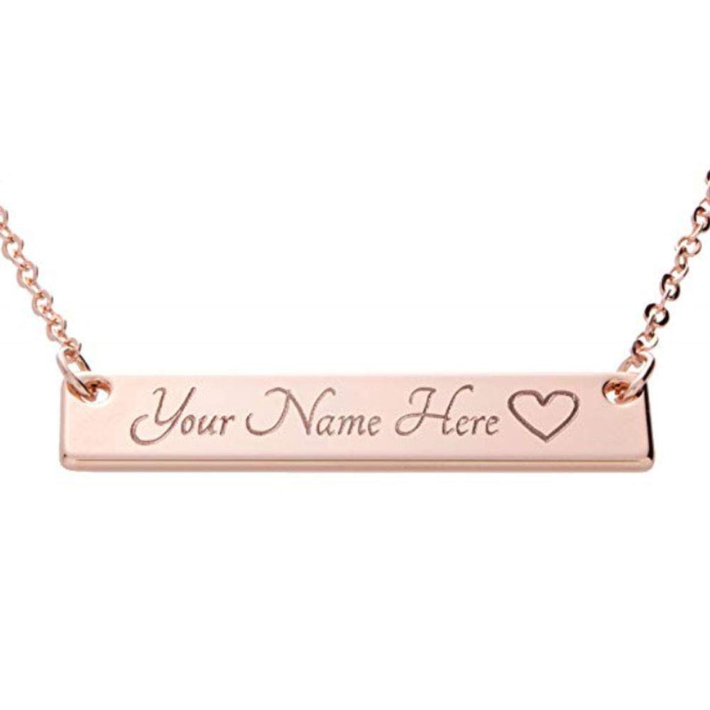 Personalized Engraved Big Bar Name Necklace for Women - Custom Statement Jewelry Gift for Her, Perfect for Birthdays, Anniversaries & Special Occasions