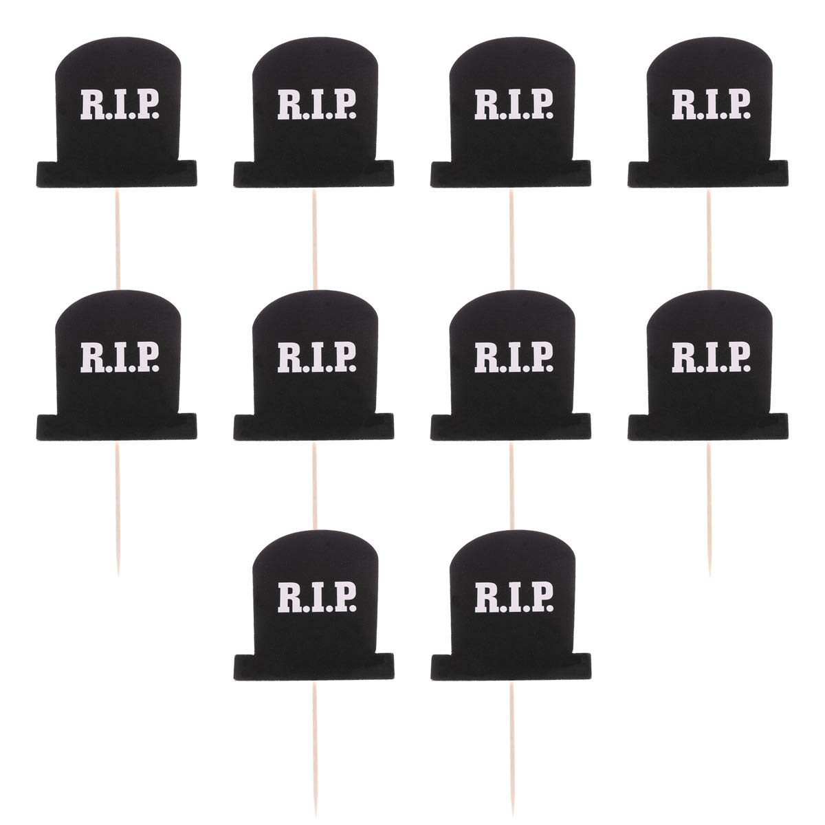VALICLUD 10pcs Halloween Cake Toppers Set - Spooky Cemetery Cupcake Picks & Cake Decorations for Halloween Party, Birthday, Themed Desserts - Perfect for DIY Cupcakes, Cakes, Cookies & Dessert Table Decor
