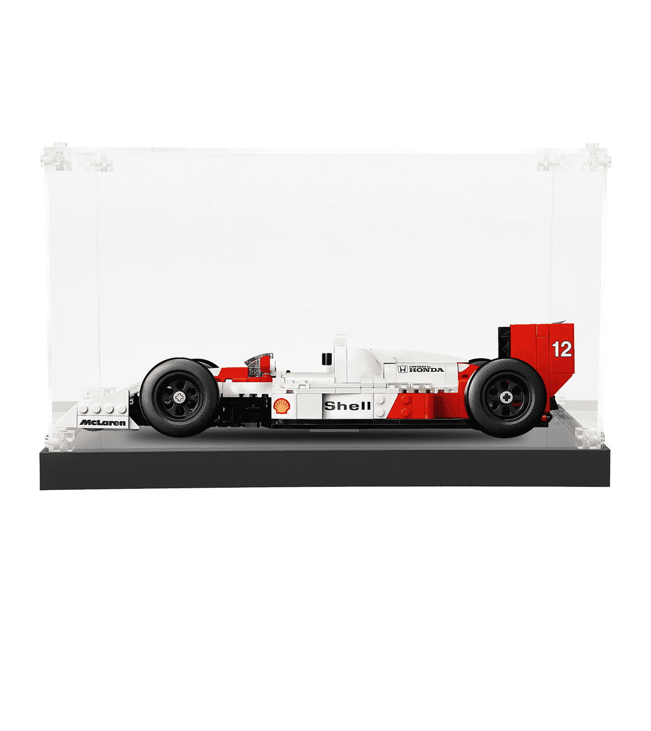 LEGO McLaren MP4/4 & Ayrton Senna 10330 Display Case - Premium Acrylic Showcase for LEGO Technic Model Car - Perfect for Collectors & Home Office Decor