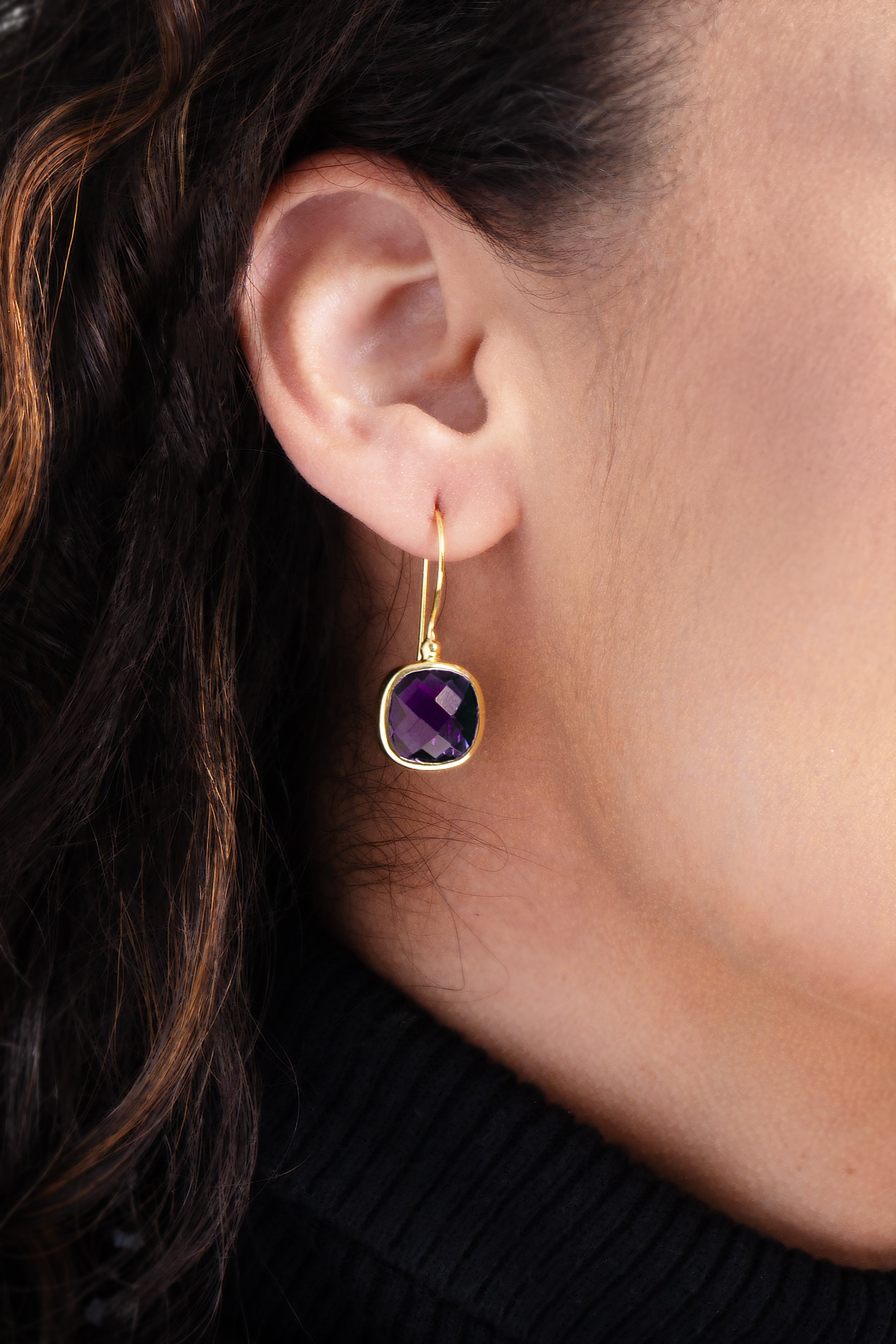 Exquisite Cushion Cut Gemstone Earrings for Women - Elegant Birthstone Jewelry Gift for Anniversary, Wedding & Special Occasions