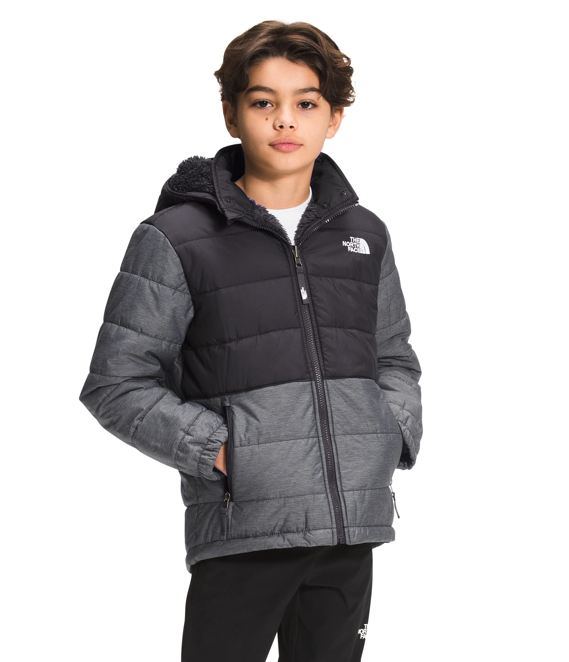 The North Face Boys' Reversible Mount Chimbo Full Zip Hooded Jacket - Waterproof Windproof Winter Coat for Outdoor Activities, Hiking & School