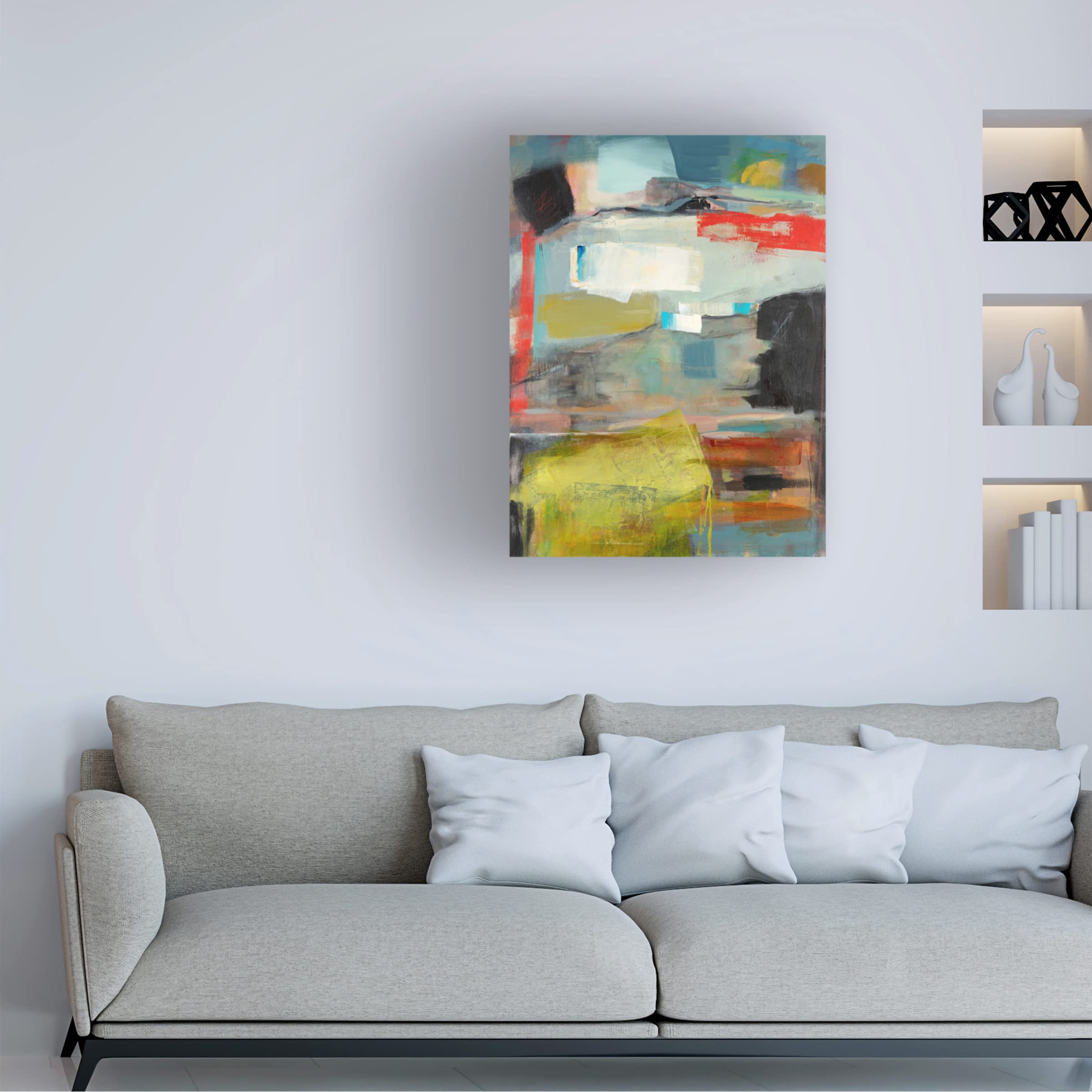 Trademark Fine Art 'Grass' Canvas Wall Art by Deanna Schuerbeke - Modern Nature Landscape Painting for Living Room, Bedroom & Office Decor