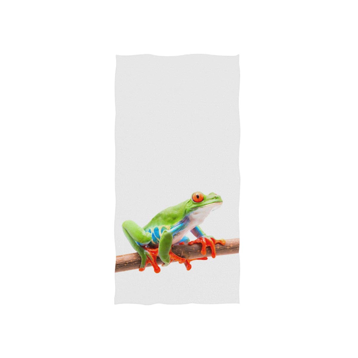 Red Eyed Tree Frog Hand Towel - 30x15 Inch Soft Absorbent Bath Towel for Kitchen & Bathroom Decor | Tropical Themed Home Accessories for Spa, Pool & Beach Use