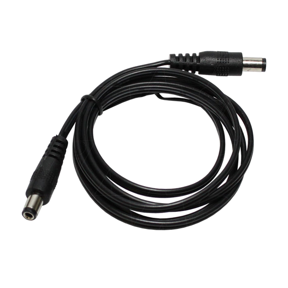 2.1mm ID DC Power Adapter Plug Straight Each End with 1Meter Cable (9mm Barrel Short Shaft) - Perfect for Electronics, CCTV Cameras & LED Strips