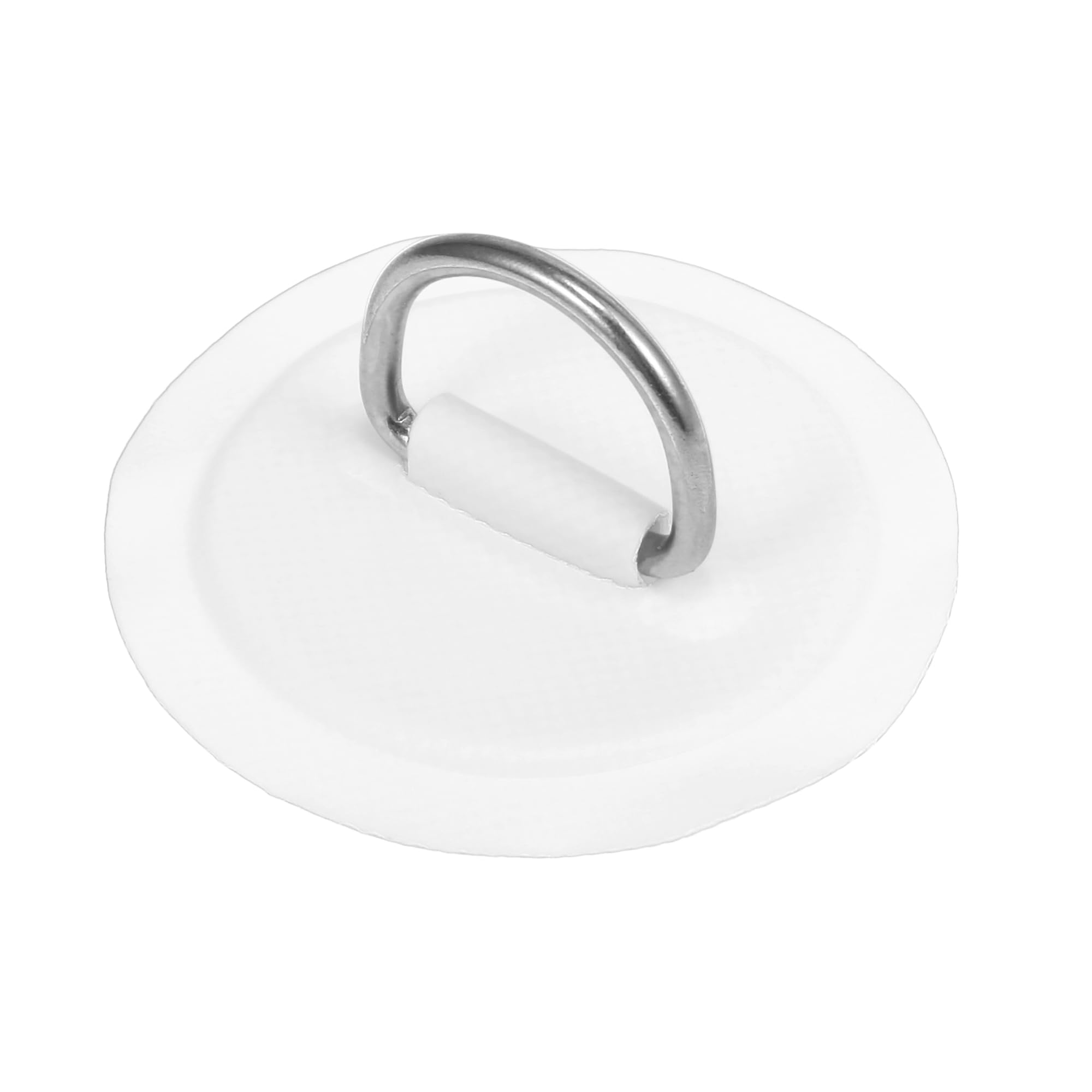 X AUTOHAUX Stainless Steel D-Ring Patch Set with Hook Rope - Heavy Duty PVC Round D-Ring Pads for Inflatable Boats, Kayaks, Canoes (White) - Perfect for Deck Rigging, Gear Attachment & Water Sports Accessories