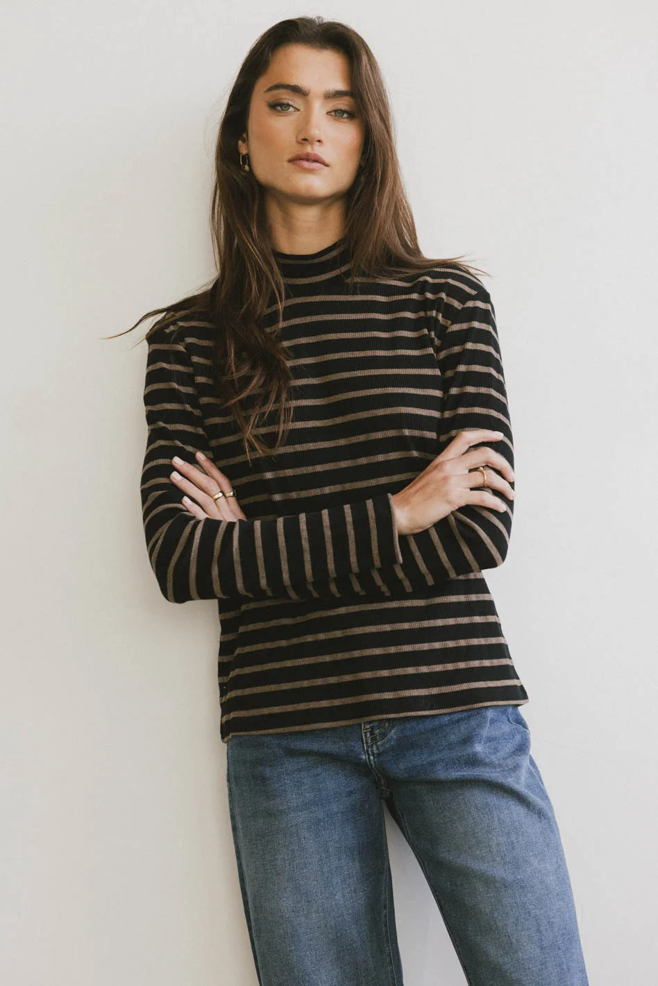 Kess Knit Top in Black - Women's Casual Stretch Knit Shirt | Perfect for Layering, Office Wear & Everyday Outfits | FINAL SALE