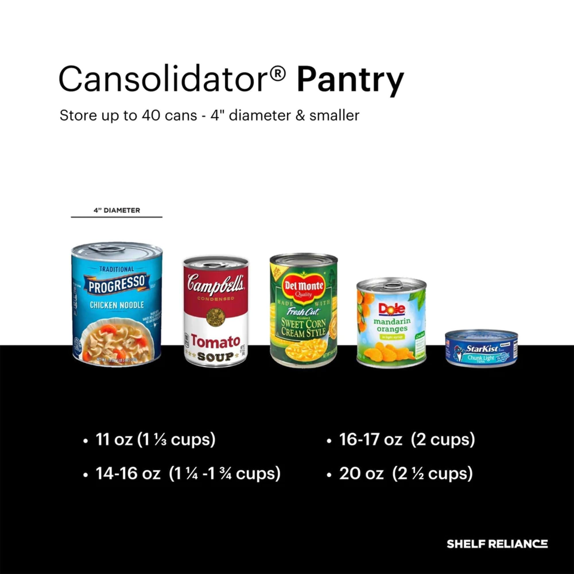 2 Pack Shelf Reliance Can Organizer - Pantry Storage Rack for Canned Food & Goods (Holds 40 Cans) - Perfect for Kitchen, Pantry & Emergency Food Storage Organization