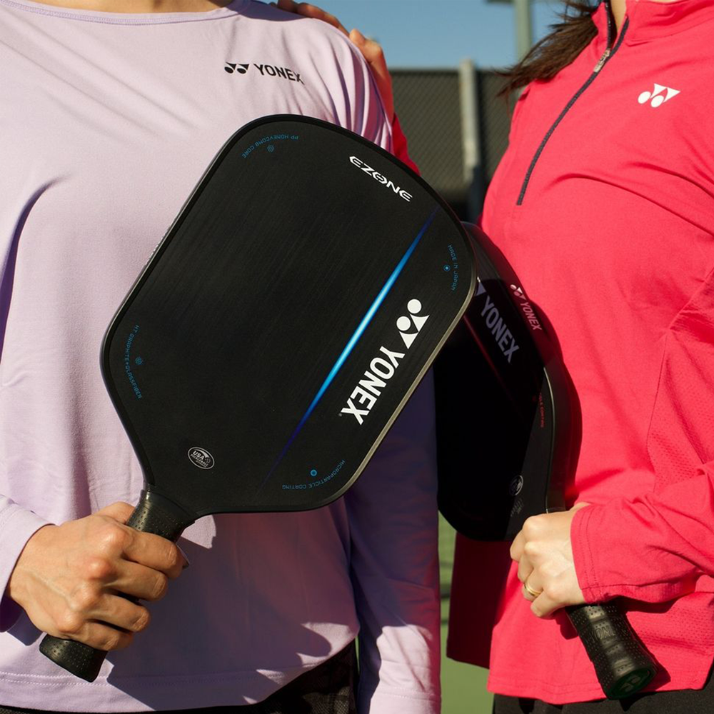 Yonex Ezone Plus Midweight Pickleball Paddle - Carbon Fiber Face with Shock Absorbing Core - Perfect for Competitive Play & Recreational Games (Black)