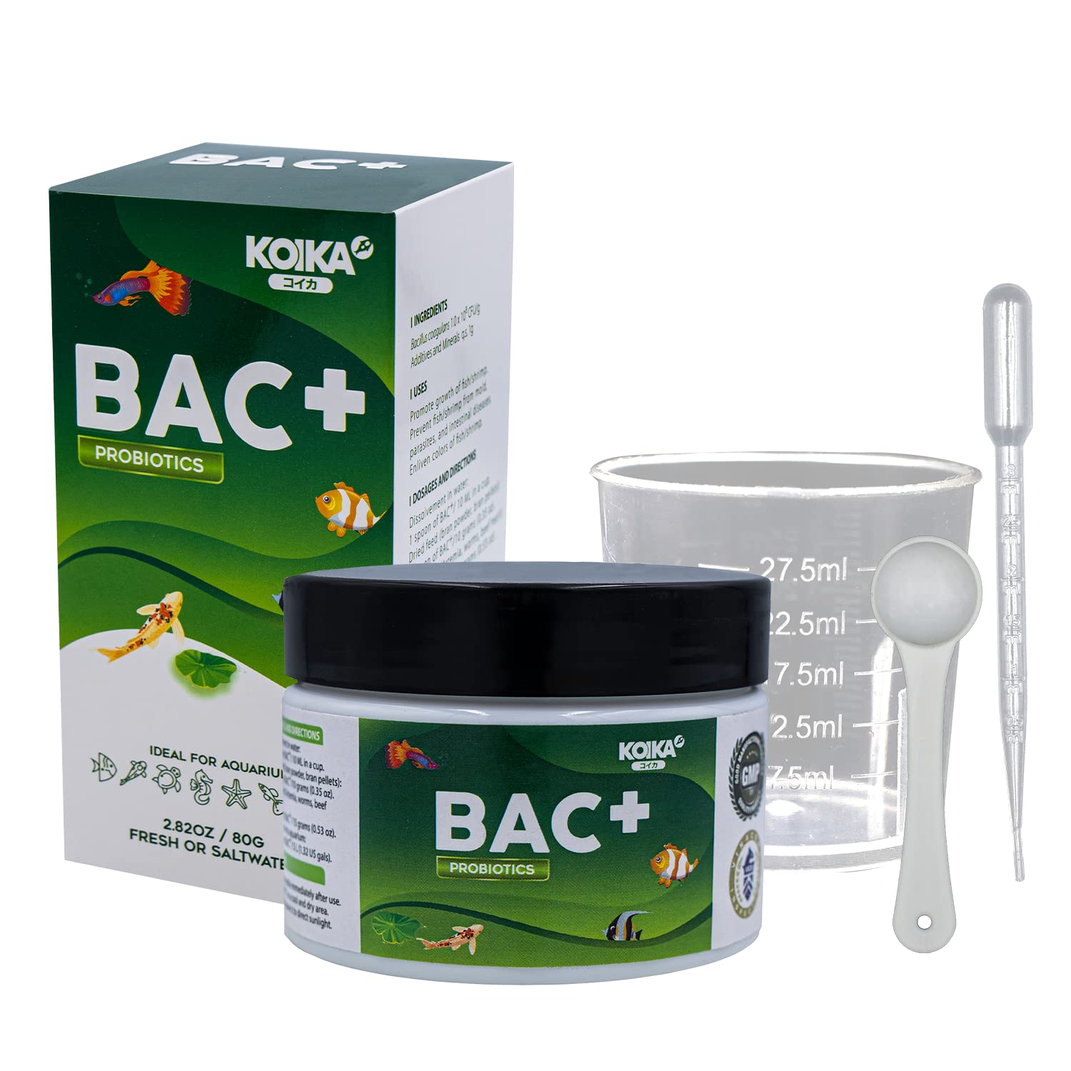 KOIKA BAC+ Powder Probiotics for Gut Health - Pleasant Smell, High Potency 50 Billion CFU, Immune System Support & Disease Resistance (2.82 oz) - Ideal for Travel, Daily Wellness & Pet Supplement