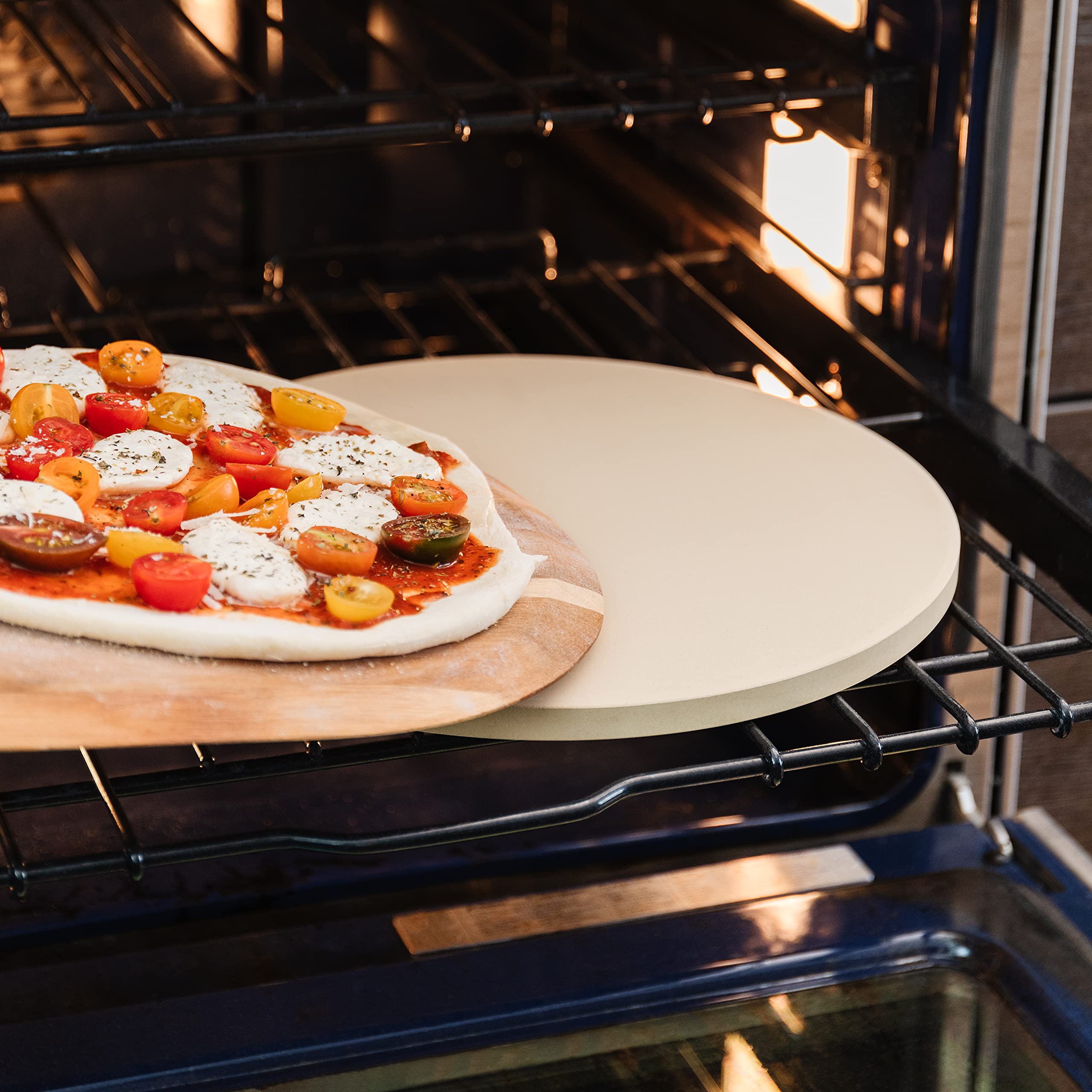Premium Acacia Wood Pizza Peel & Charcuterie Board - Natural Pizza Paddle for Baking Homemade Pizza, Bread & Serving Charcuterie - Perfect for Oven, Grill & Entertaining - Chef Pomodoro Collection