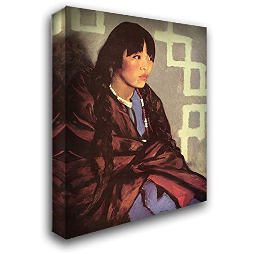 Robert Henri Indian Girl of San Ildefonso 20x24 Gallery Wrapped Canvas Art Print - Stretched Ready to Hang Wall Decor for Living Room, Bedroom & Office