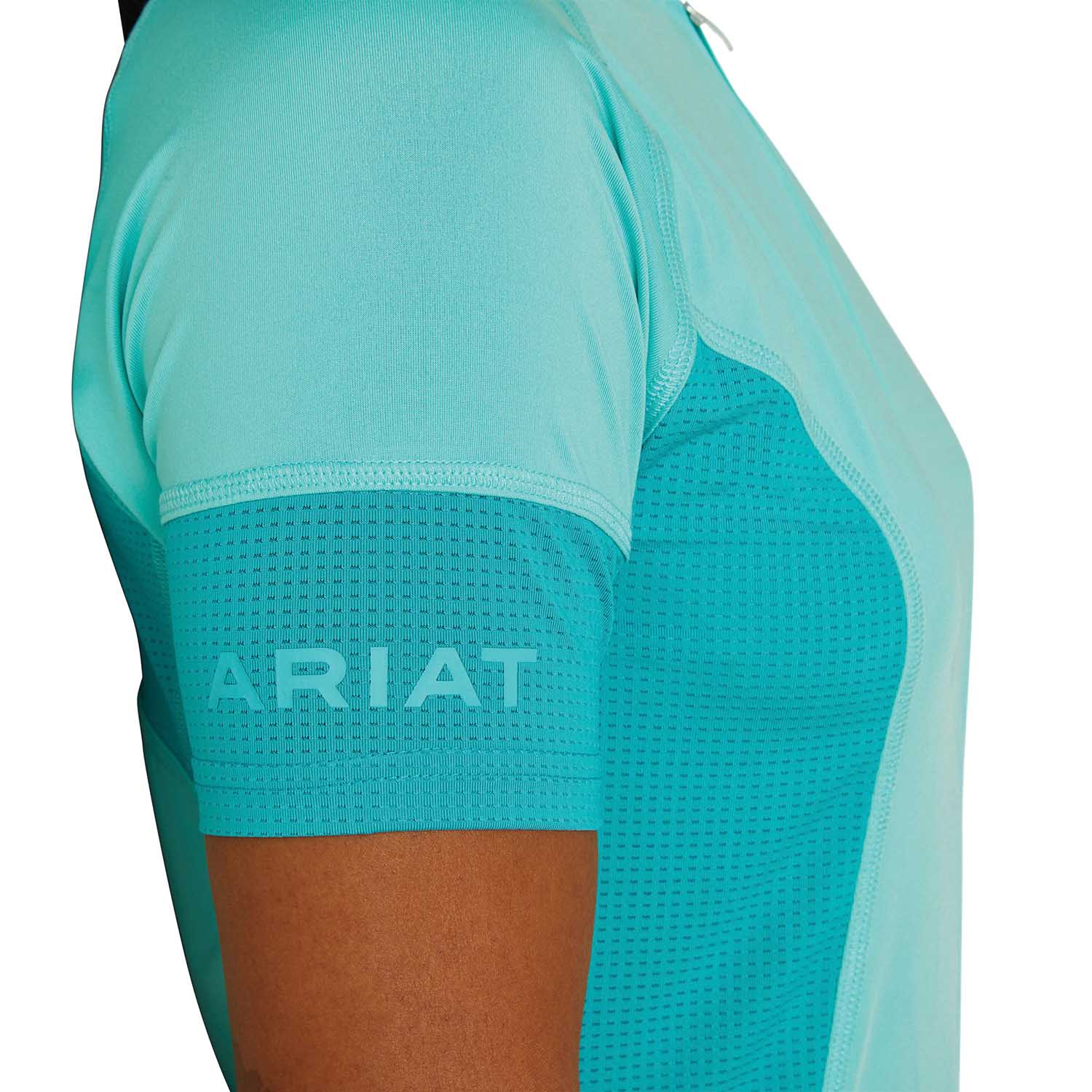 Ariat Women's Cambria Jersey 1/4 Zip Baselayer Shirt - Moisture Wicking Thermal Top for Outdoor Activities & Layering in Pool Blue | Perfect for Hiking, Riding & Cold Weather Wear