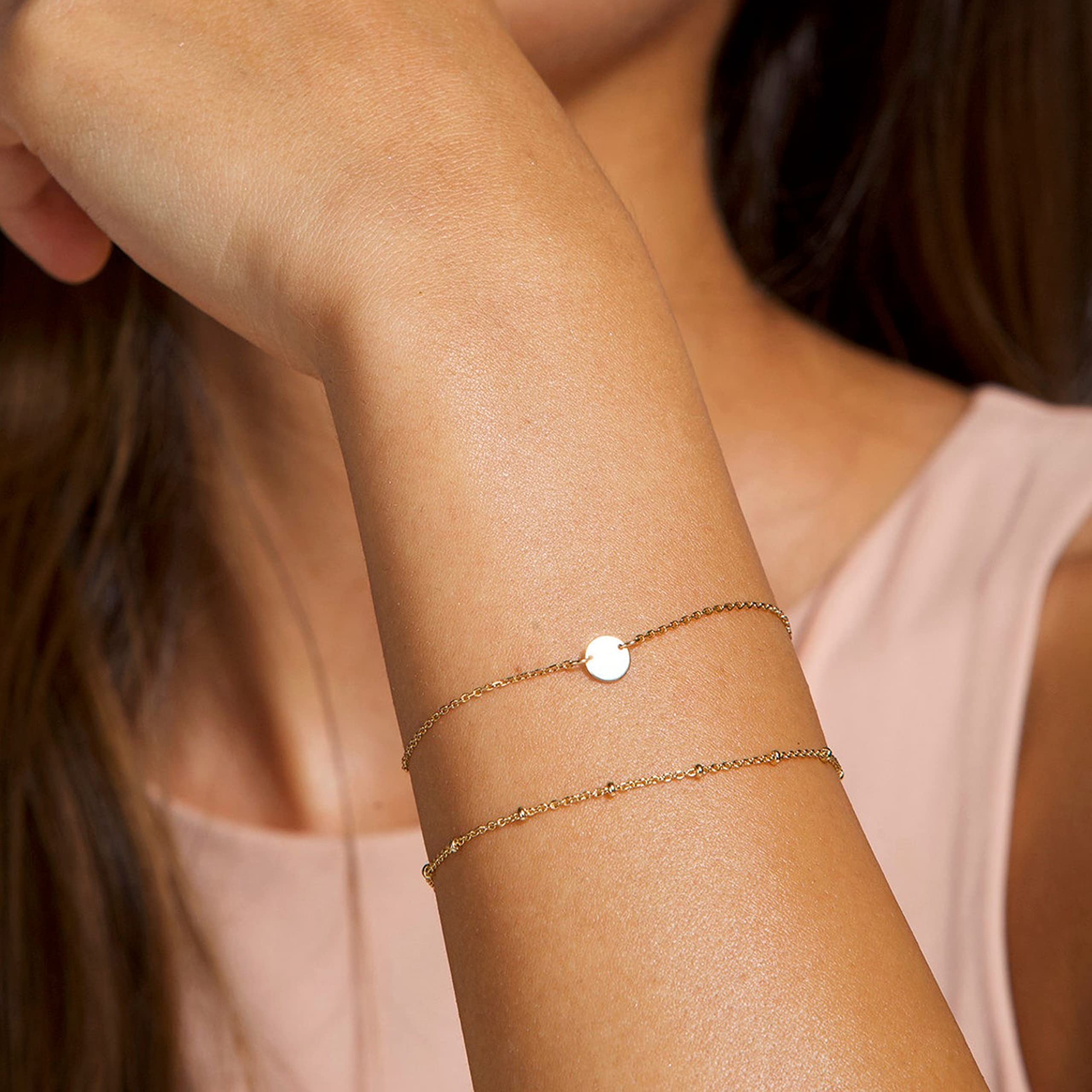 JoycuFF Couples Matching Bracelets with A-Z Initial Charm - Valentine's Day, Birthday Gifts for Women, Men, Girlfriend, Boyfriend, Wife, Best Friend - Perfect for Anniversaries, Weddings, and Special Occasions