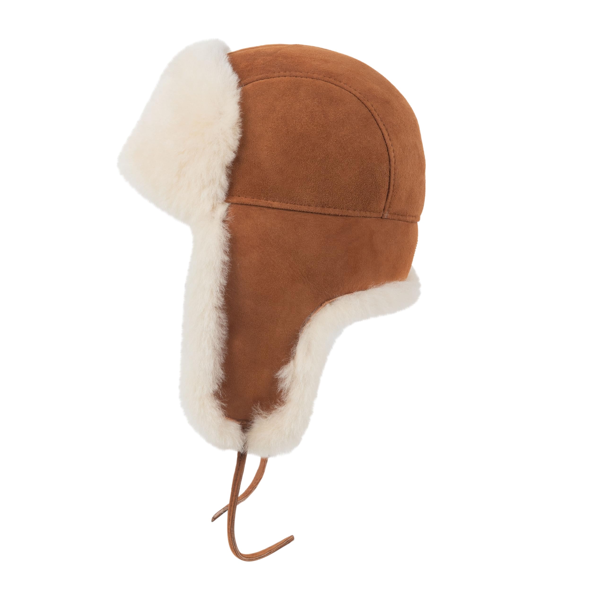 Zessano Genuine Leather Aviator Russian Ushanka Trapper Hat - 100% Sheepskin Winter Fur Hat for Men & Women | Unisex Shearling Lined Cold Weather Cap for Outdoor Activities, Snow Sports & Arctic Adventures