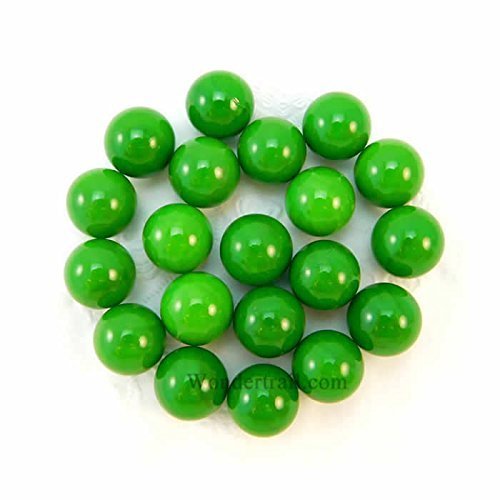 WONGM012 20-Pack Green Opaque 13-15mm Glass Marbles for DIY Crafts, Home Decor & Kids Games | Bulk Decorative Marbles for Vase Fillers, Art Projects & Marble Run