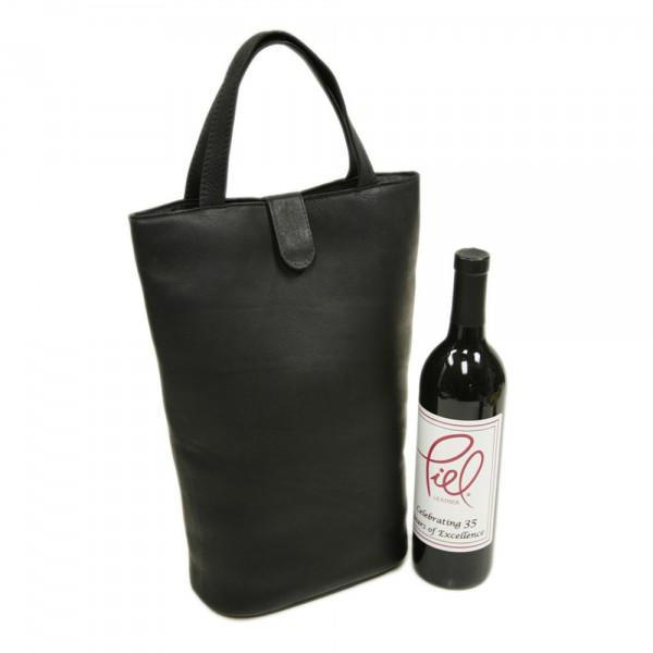 Premium Genuine Leather Double Wine Bottle Tote Bag - Elegant & Durable Carrier for Wine Gifts, Picnics, Parties & Travel Accessories
