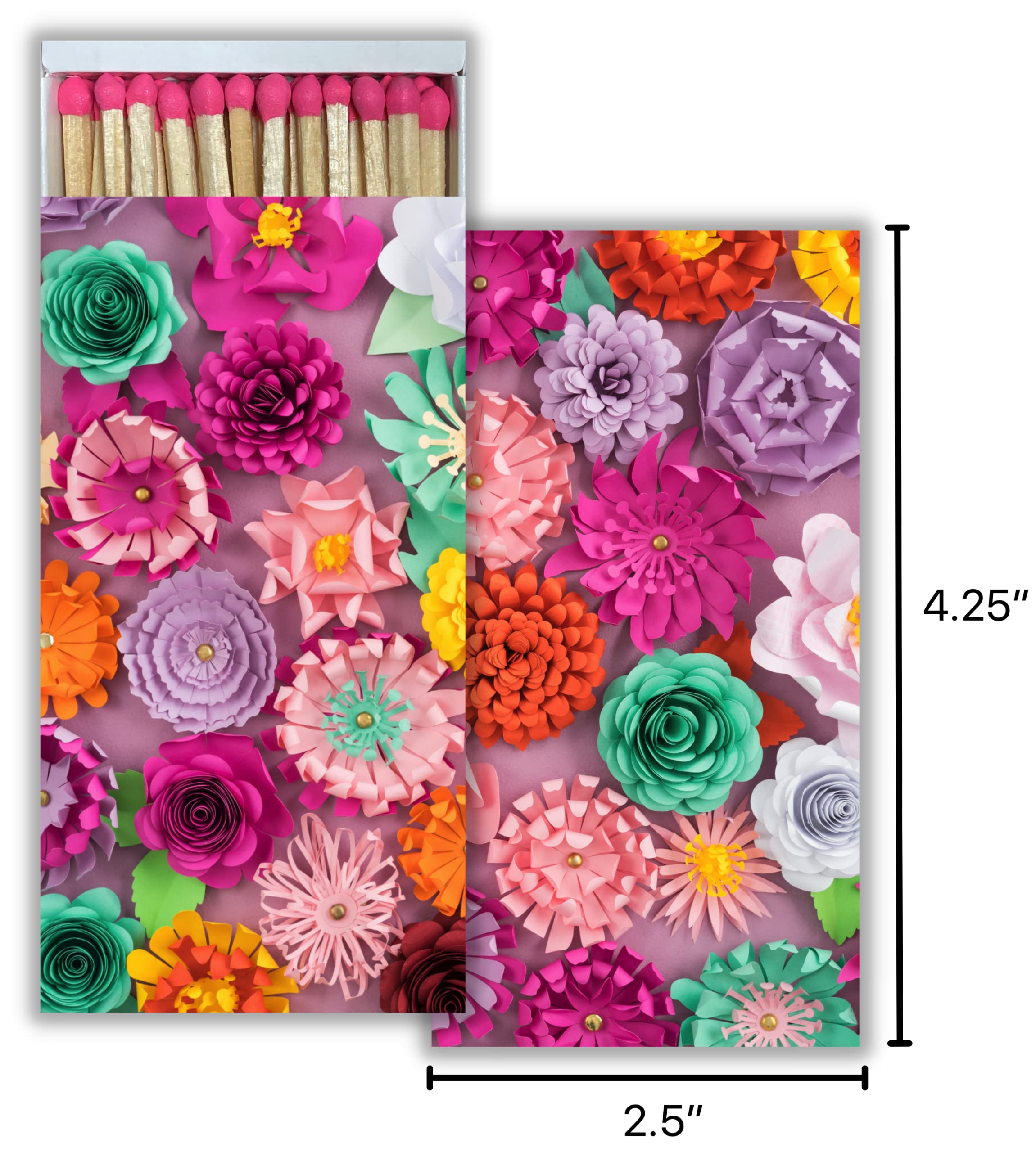 Origami Flowers Decorative Matchboxes with Wooden Matches - Set of 3 | Perfect for Lighting Candles, Fireplaces, Grills, Camping & Home Decor | Elegant Gift for Weddings, Parties & DIY Crafts