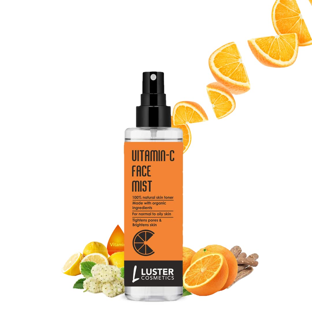 Luster Cosmetics Green Apple & Rose Glow Vitamin C Face Mist - Hydrating Skin Toner for Women & Men | Natural Ingredients, Paraben & Sulfate Free | 115ml (Pack of 3) | Perfect for Daily Skincare Routine, Travel & Post-Workout Refresh