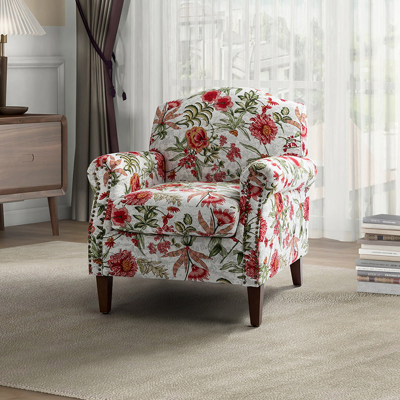 Matteo Upholstered Armchair with Nailhead Trim - Modern Accent Chair for Living Room, Bedroom & Office - Comfortable Lounge Chair with Stylish Nailhead Detailing