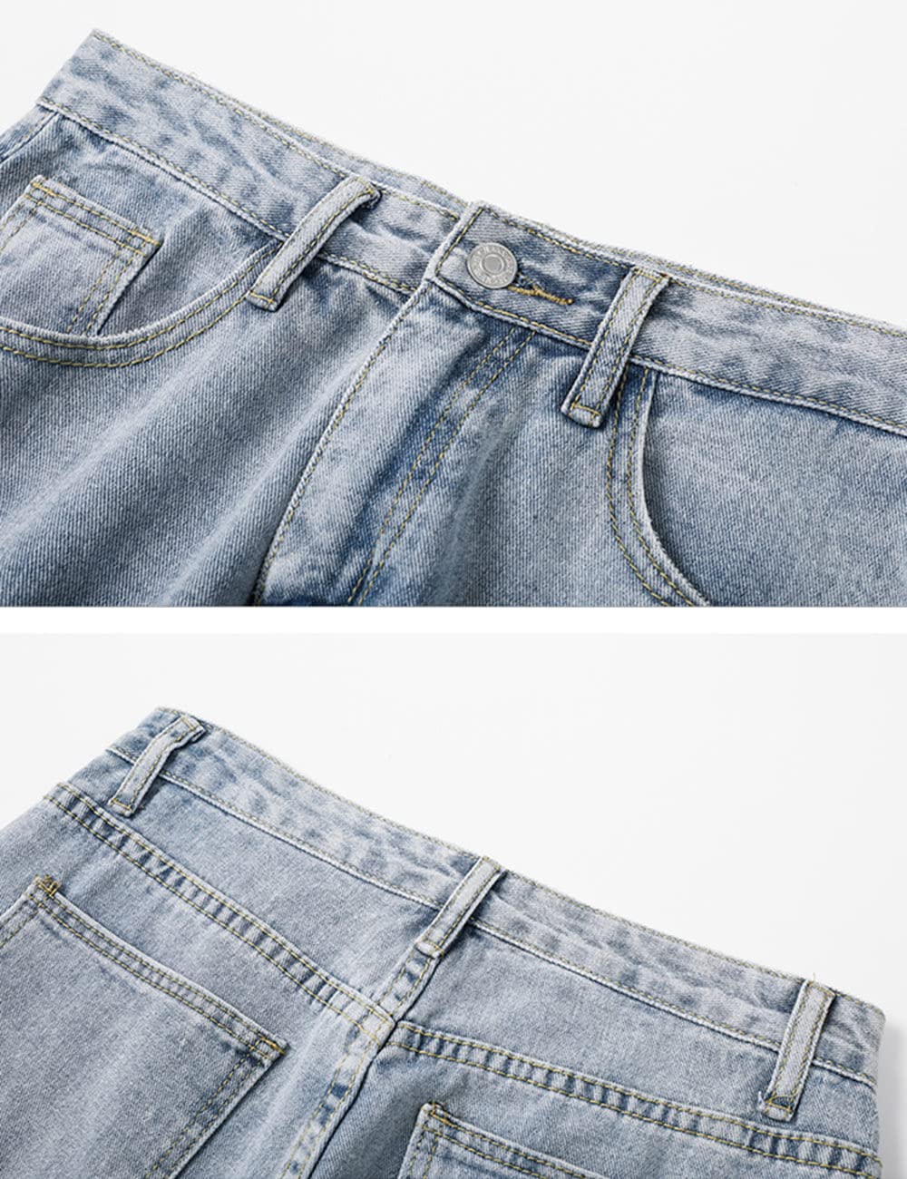 Rexcyril Men's Loose Fit Straight Leg Denim Jeans - Baggy Wide Leg Casual Pants for Everyday Wear & Street Style Outfits