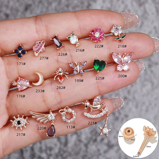 20G Cartilage Stud Earrings, Barbell Back Helix Tragus Piercing Jewelry - Perfect for Daily Wear, Parties & Gifts | EGD0277
