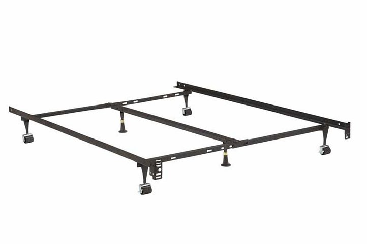 Adjustable Metal Bed Frame with Wheels & Legs - Twin/Double/Queen/King Size, Headboard Attachment & Center Support - Sturdy Platform Bed for Adults, Kids, Guest Rooms & Apartments