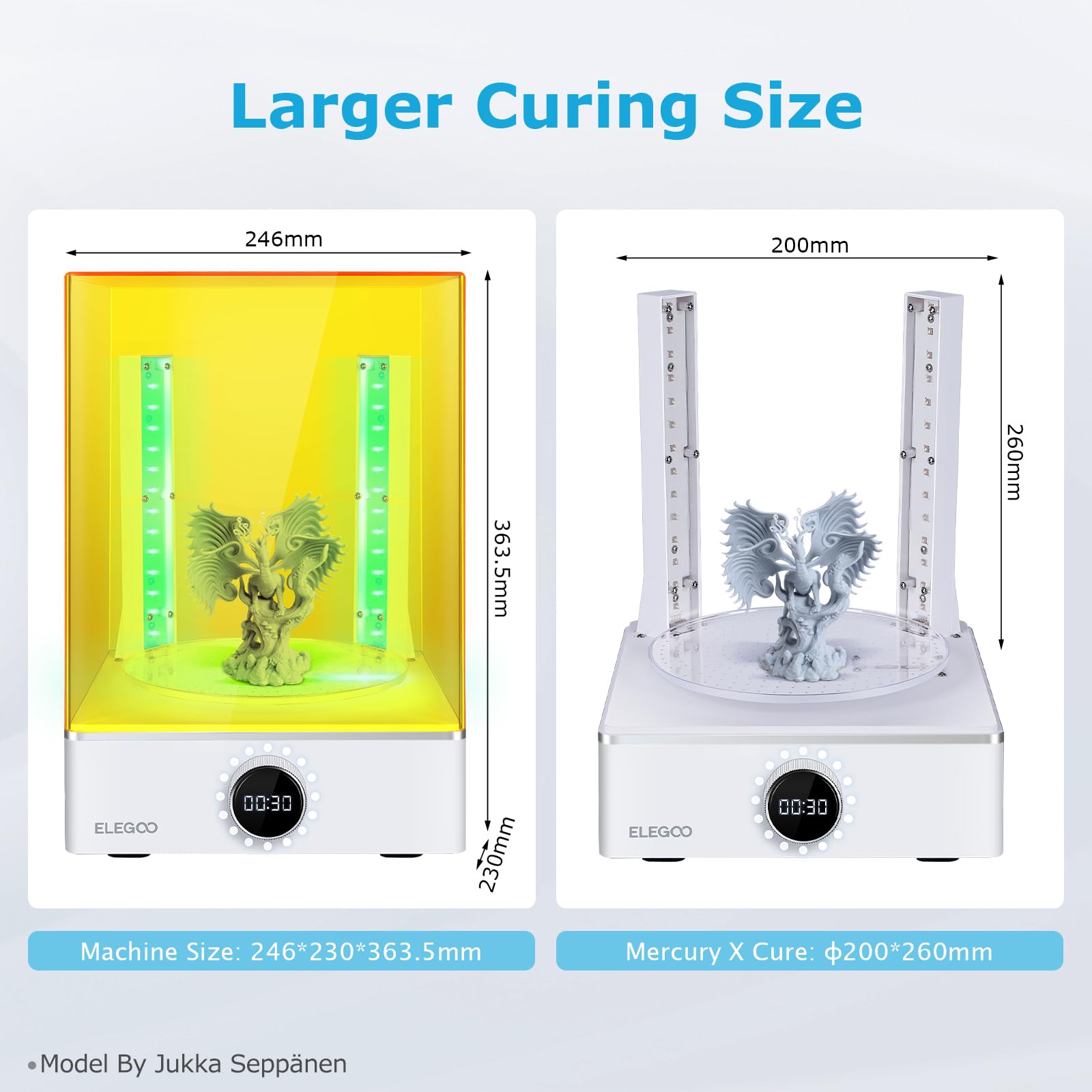 ELEGOO Mercury X Bundle - Large UV Curing and Resin Washing Machine for LCD/DLP/SLA 3D Printer Models | Post-Processing Station for 3D Printed Creations | Perfect for Hobbyists and Professionals