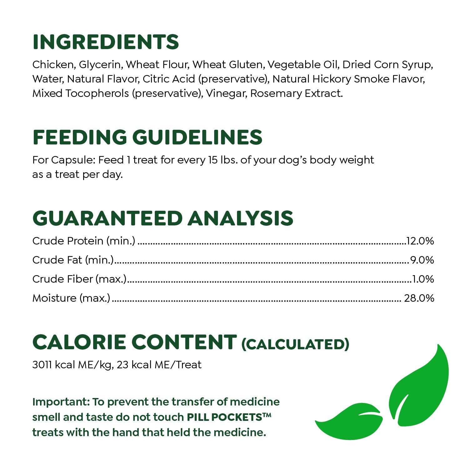Greenies Pill Pockets for Dogs - Natural Soft Dog Treats with Chicken Flavor, Capsule Size (6 Pack, 180 Treats) | Easy Medication for Picky Eaters & Senior Dogs