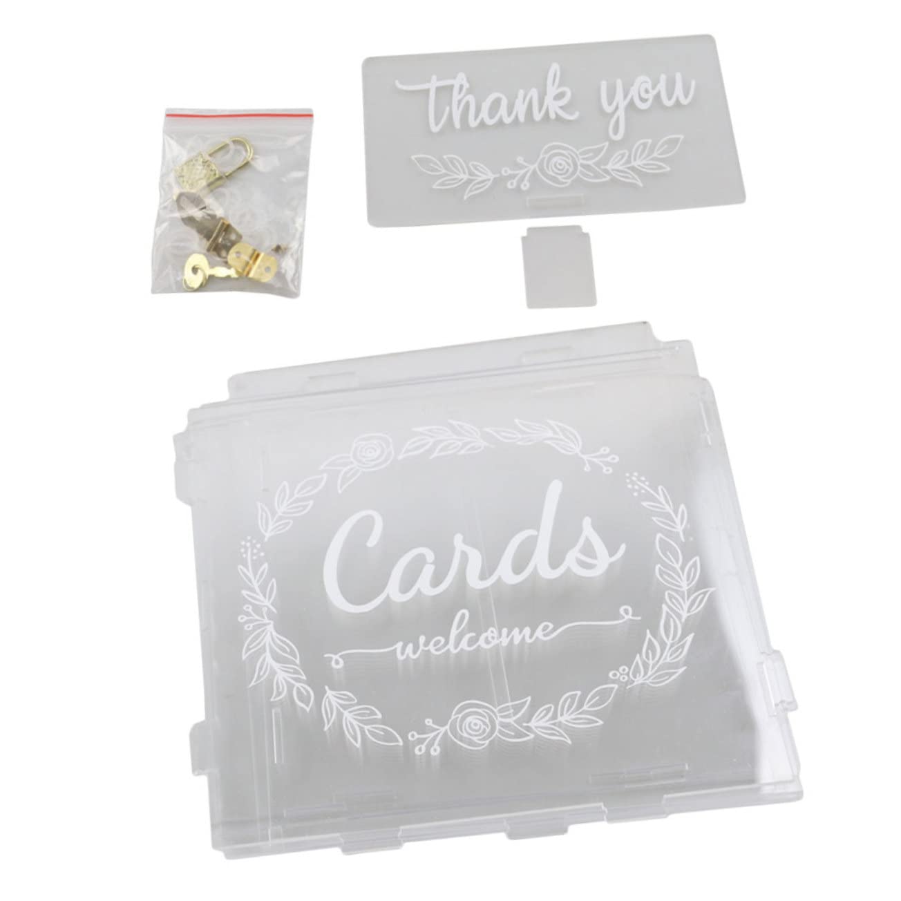 COLLBATH Clear Acrylic Wedding Card Box with Lock - Elegant Gift Card Holder for Wedding, Bridal Shower & Party Supplies - Perfect for Reception, Guest Book Table & Gift Display