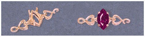 Sterling Silver or 14K Gold Heart Link Bracelet for 8x4mm & 10x5mm Marquise Cut Stones - DIY Custom Jewelry Making (167842/147842) - Perfect for Handmade Gifts, Bridesmaid Bracelets & Personalized Jewelry Designs