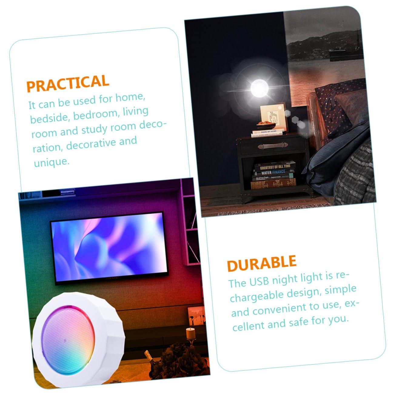 STOBAZA 2-Pack Rechargeable LED Night Lights for Bedroom - Dimmable Small Night Lamp for Kids, Nursery, Study Room & Hallway - Soft Glow for Safe Nighttime Navigation