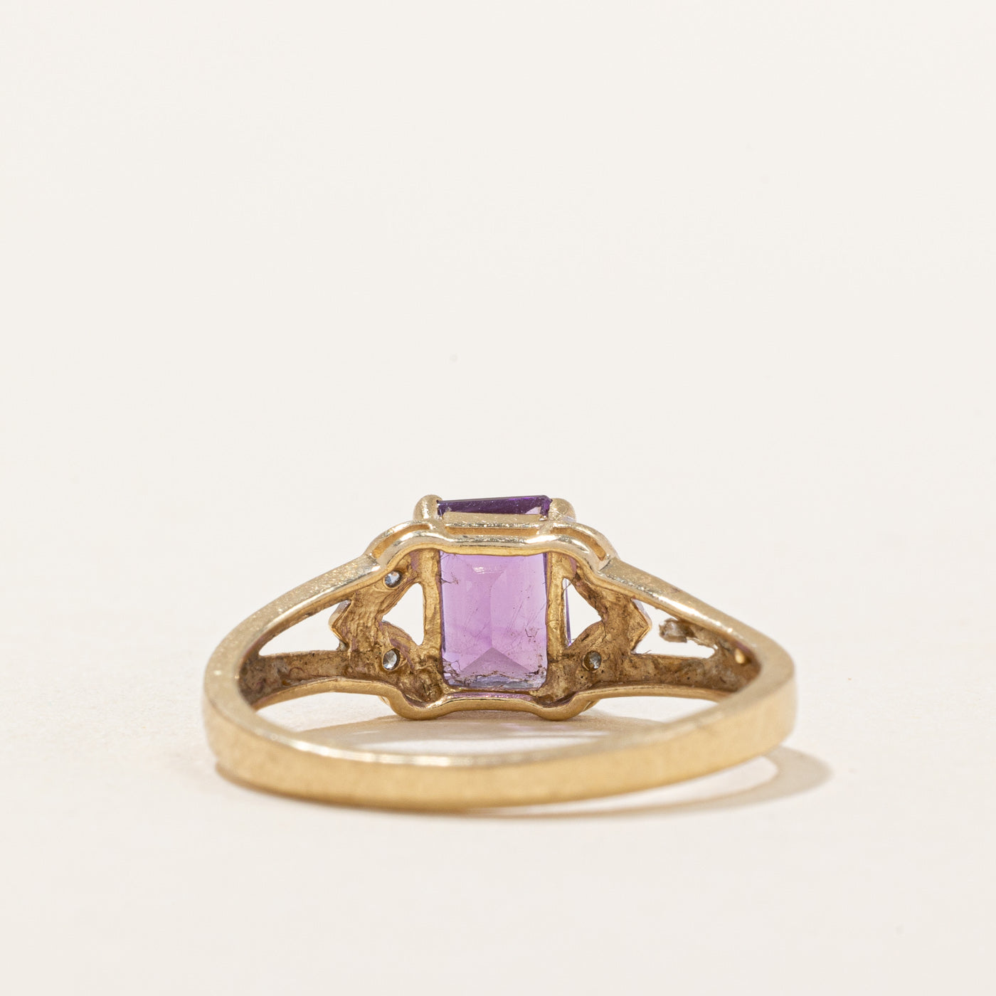 Amethyst & Diamond Ring - 0.75ct Amethyst with 0.02ctw Diamond Accents - Size 6.25 - Elegant Purple Gemstone Jewelry for Women - Perfect for Valentine's Day, Anniversary & Special Occasion Gifts