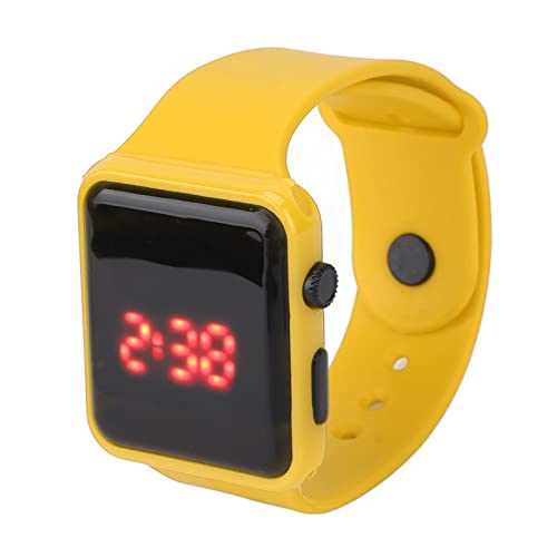 Digital Sports Watch for Kids - LED Screen, Waterproof, Backlight Design - Casual Student Watch for School, Outdoor Activities & Sports (Yellow)
