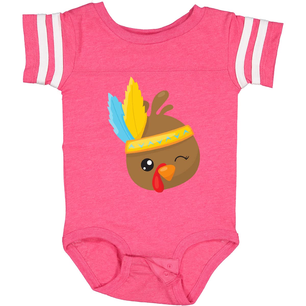Inktastic Thanksgiving Turkey Brown Turkey Feathers Baby Bodysuit - Cute Holiday Outfit for Infants & Toddlers - Perfect for Family Gatherings, Photo Shoots & Thanksgiving Celebrations